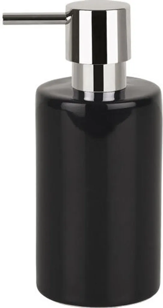 Distributore Sapone Liquido Nero Spirella Tube 300ml Porcellana Robusta