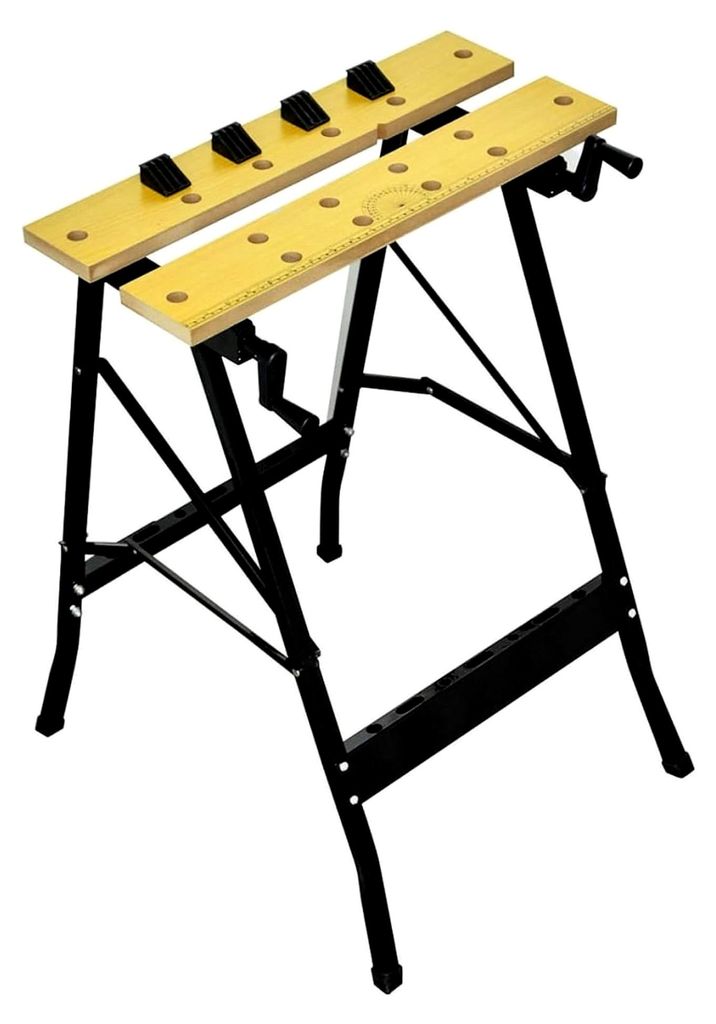 Klappbare Werkbank aus MDF - Gelb/Schwarz - 62x56x75 cm - Werkstattzubehör