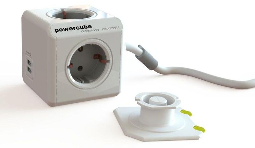 allocacoc PowerCube Alimentatore USB esteso, grigio, Immagine del prodotto 