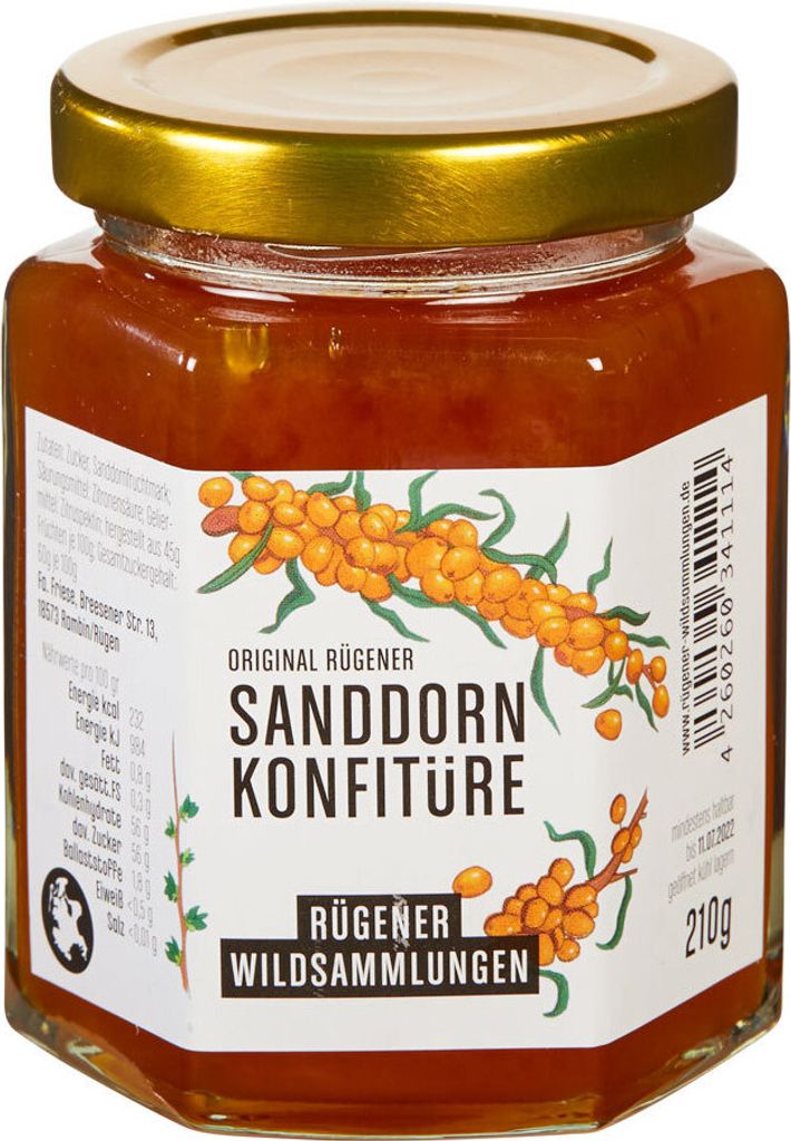 Original Rügener Sanddorn-Konfitüre, vegan Produktbild 