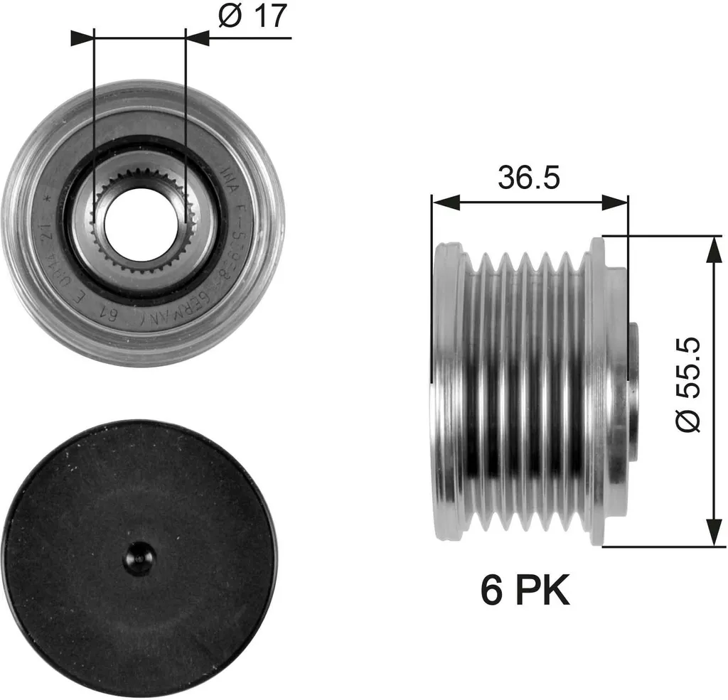 Roue libre d'alternateur Gates OAP7049 contre les vibrations moteur
