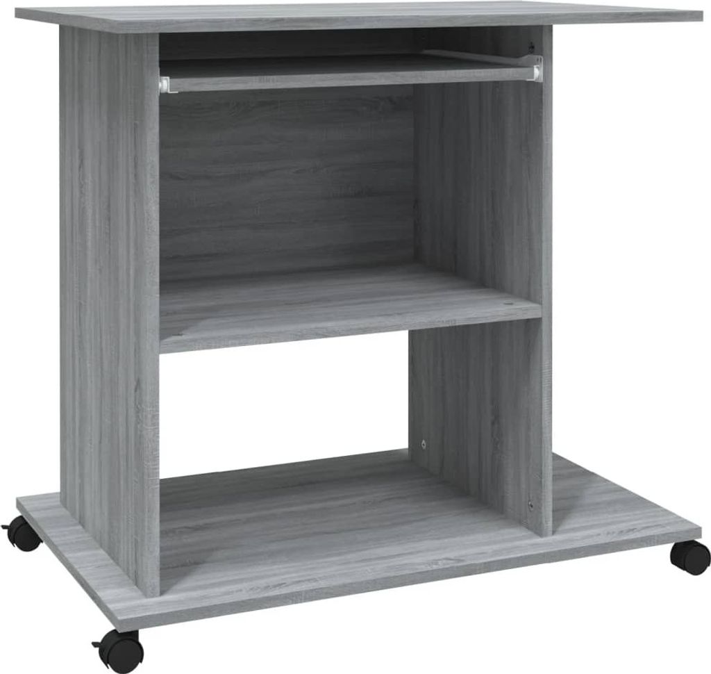 vidaXL Schreibtisch Grau Sonoma 80x50x75 cm Holzwerkstoff