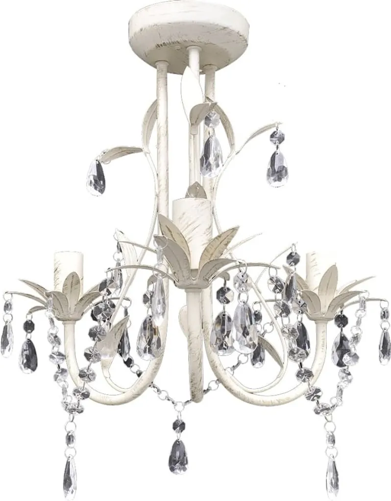 Plafonnier en Cristal Lustre 4 pcs Blanc pour Sublimer une Pièce Sombre