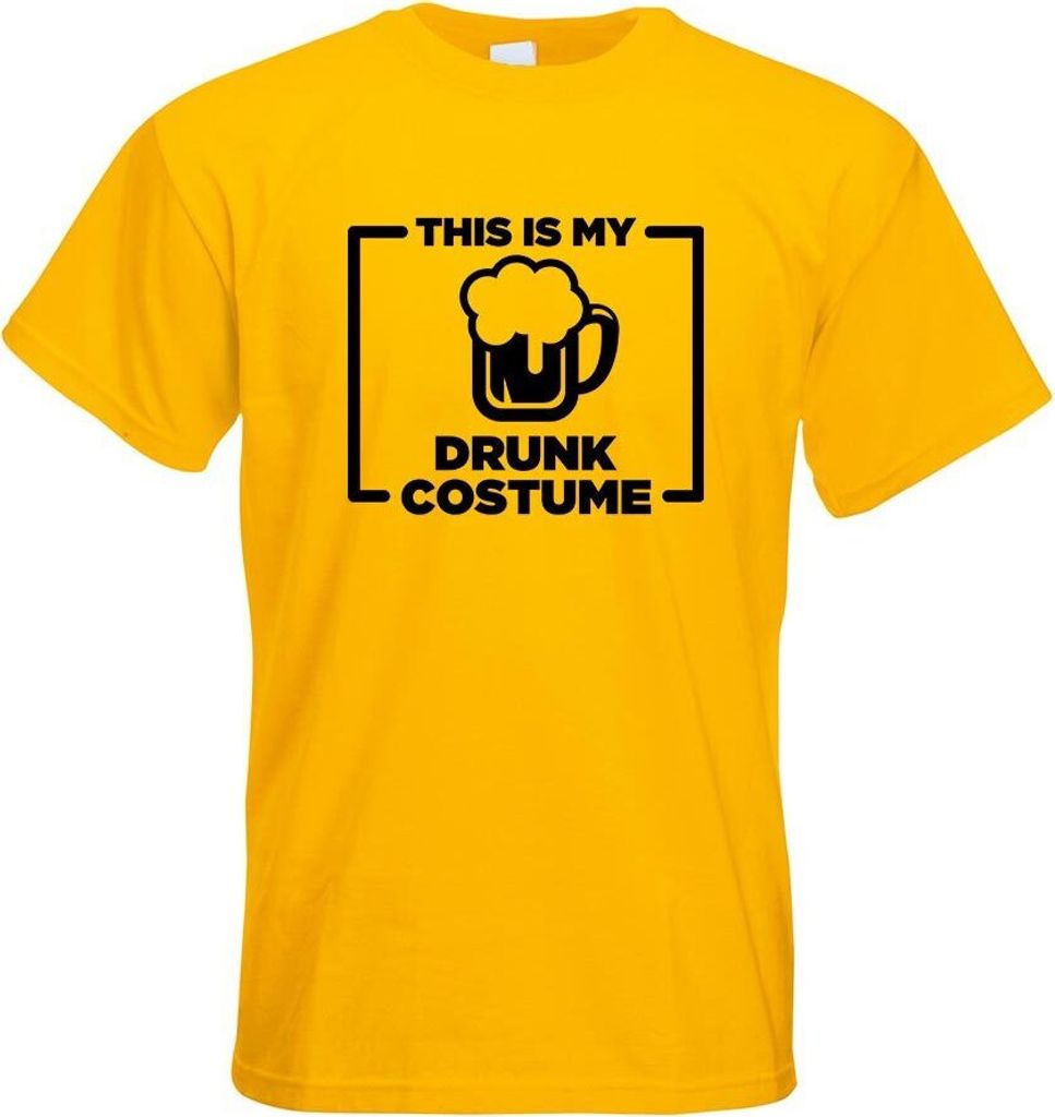 Kiwistar - T-Shirt - gelb - This is My Drunk Costume Motiv Bedruckt Funshirt Design Print - mit Motiv Bedruckt - Funshirt Design - Sport - Freizeit...