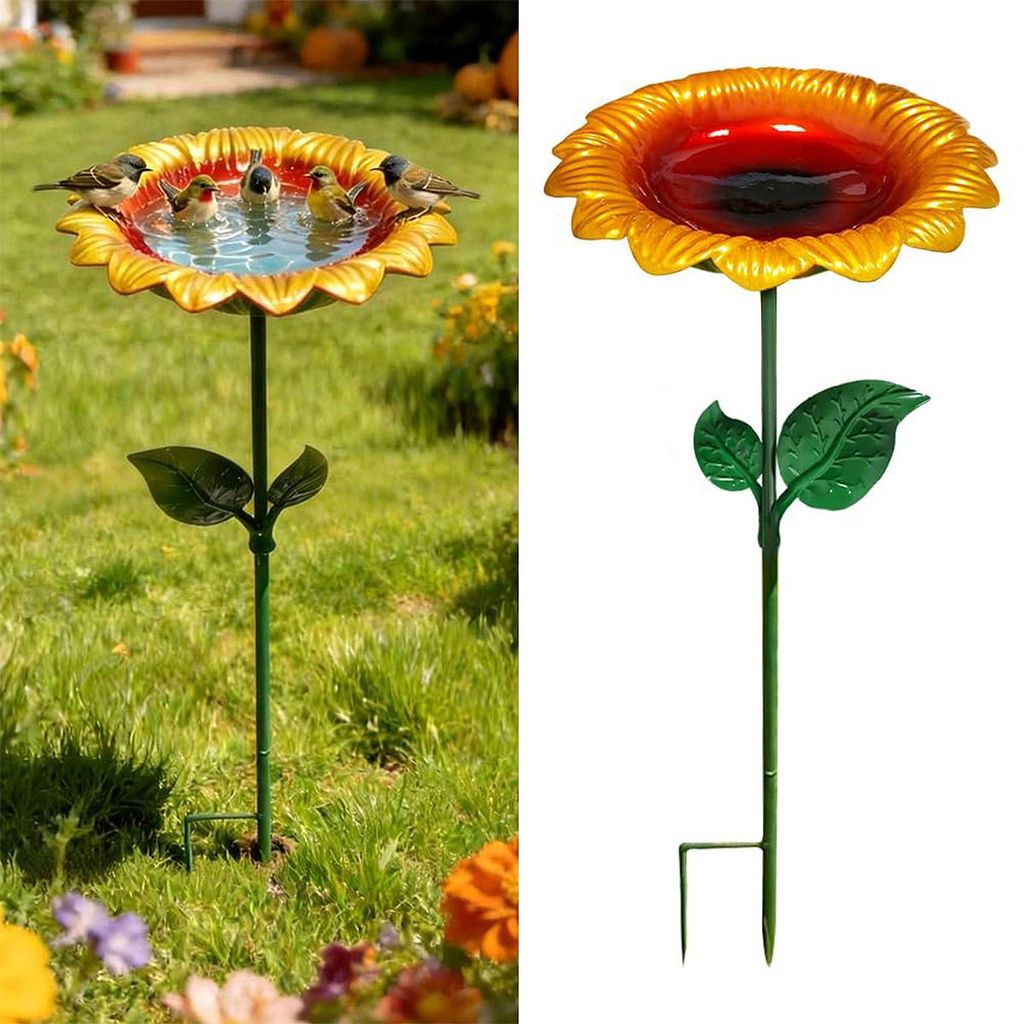Garten-Vogelbad,stehendes Vogelbad, Metall-Vogelschale, Wildvögel-Badewanne,Vogeltränke, freistehend und abnehmbar,für Wildvögel, Garten und Hi...