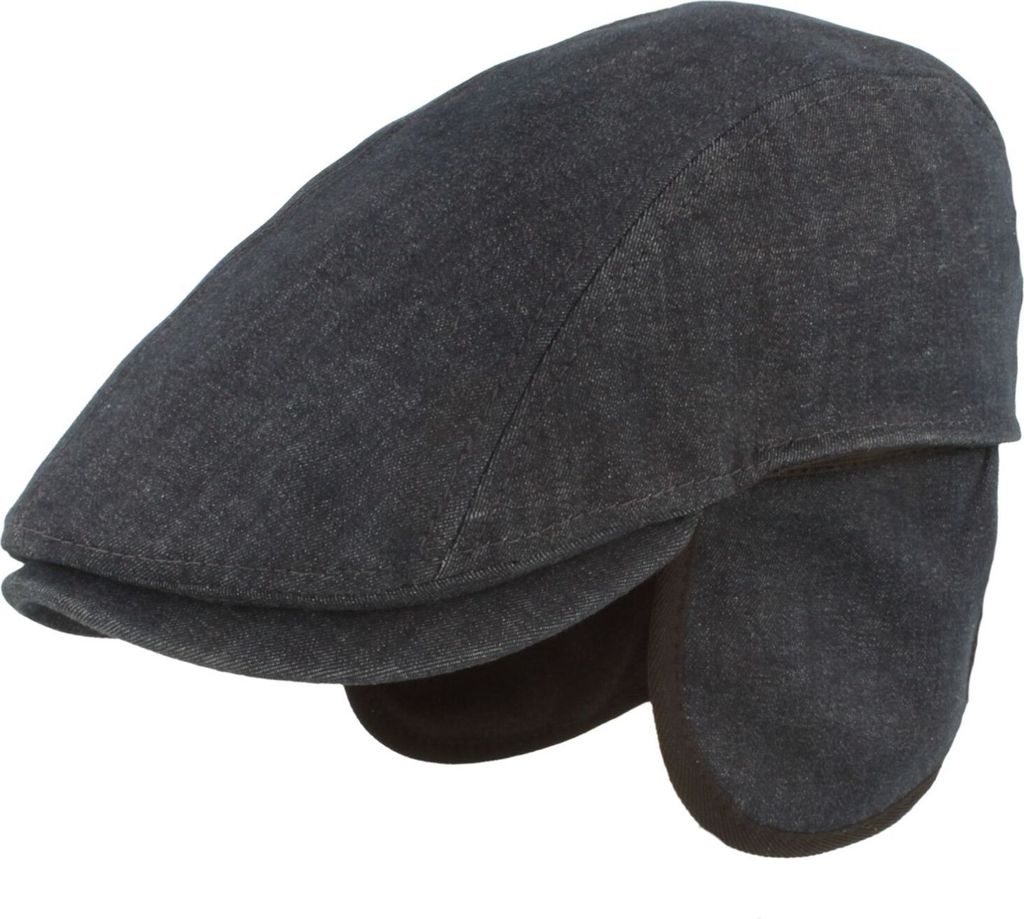 Denim Flat Cap mit Thermolite & Ohrenklappen von Hut-Breiter