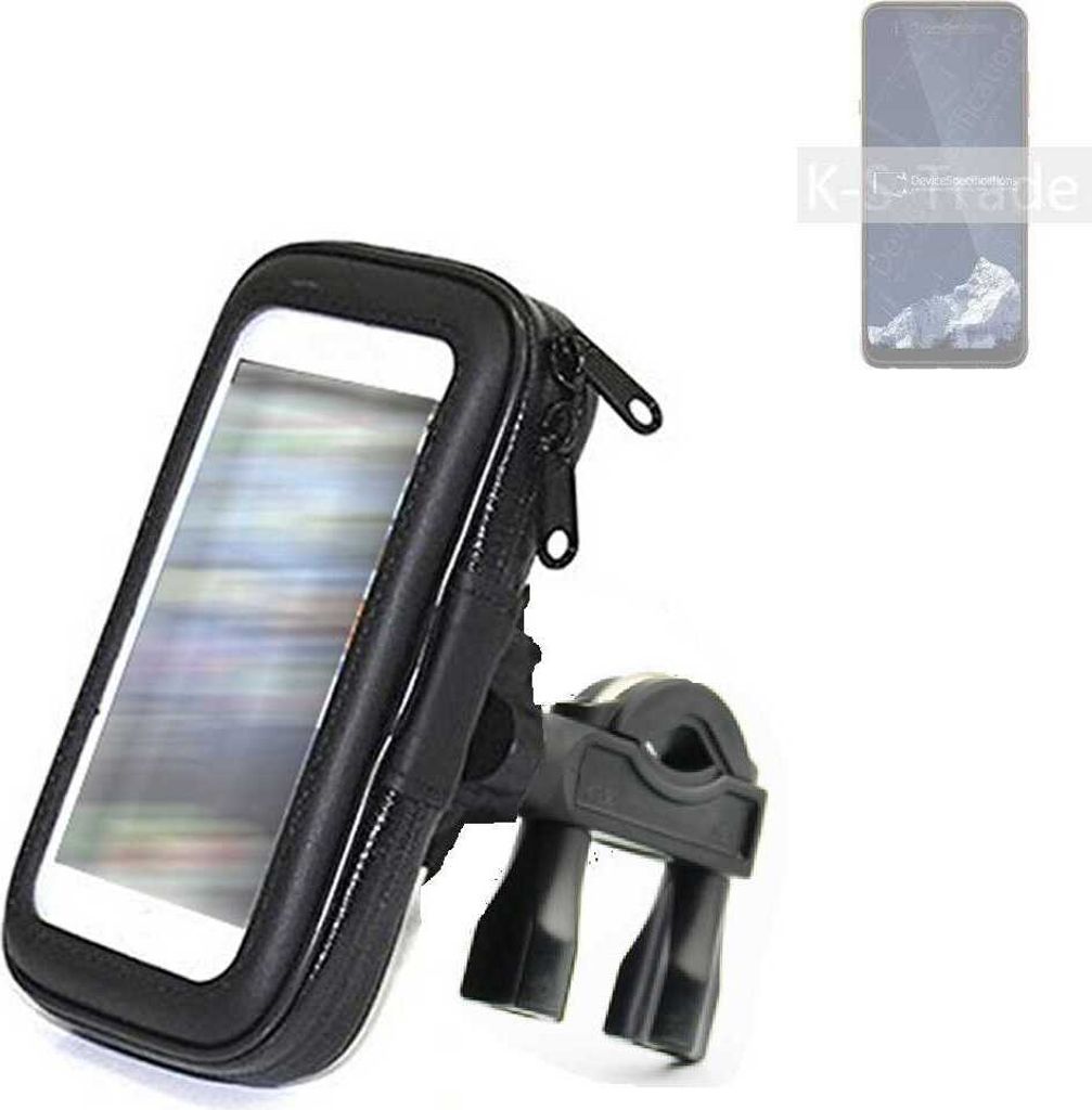 K-S-Trade Fahrrad-Halterung kompatibel mit HiSense E18 Pro Handy-Halterung Halter Lenkstange Fahrradhalterung Motorrad Bike Mount Wasserabweisend