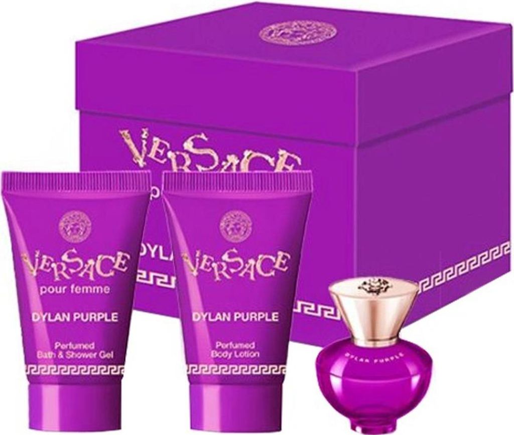 Versace Dylan Purple Pour Femme Set Eau de Parfum, 5 ml + Duschgel, 25 ml + Körperlotion, 25 ml