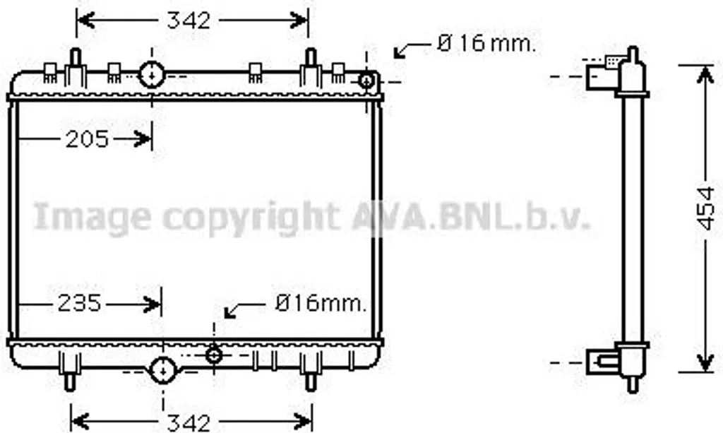 Radiateur Moteur PRASCO PEA2249 en Aluminium OE 1330A3 pour C4 et Xsara 307