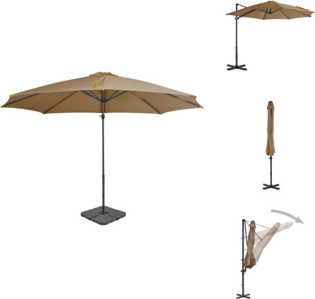 vidaXL Sonnenschirm mit Schirmständer Taupe -  Produktbild 