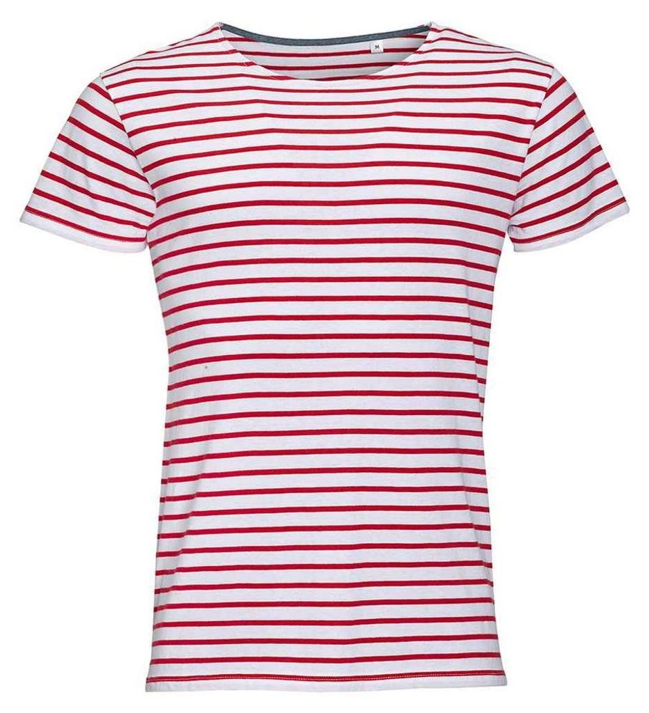 SOLS - "Miles" T-Shirt Rundhalsausschnitt für Herren LT1522 (XL) (Weiß/Rot)