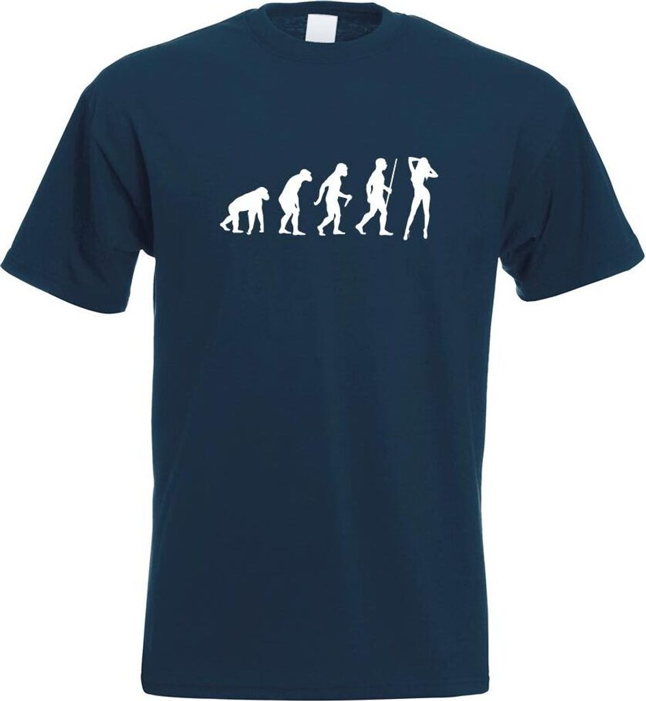 Kiwistar - T-Shirt - Navy - y Girl Hot Body Evolution Motiv Bedruckt Funshirt Design Print - mit Motiv Bedruckt - Funshirt Design - Sport - Freizei...