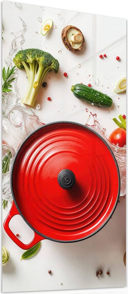 Glasbild 30x60cm in XXL für Wohnzimmer, Schlafzimmer Motiv Kochvorbereitung