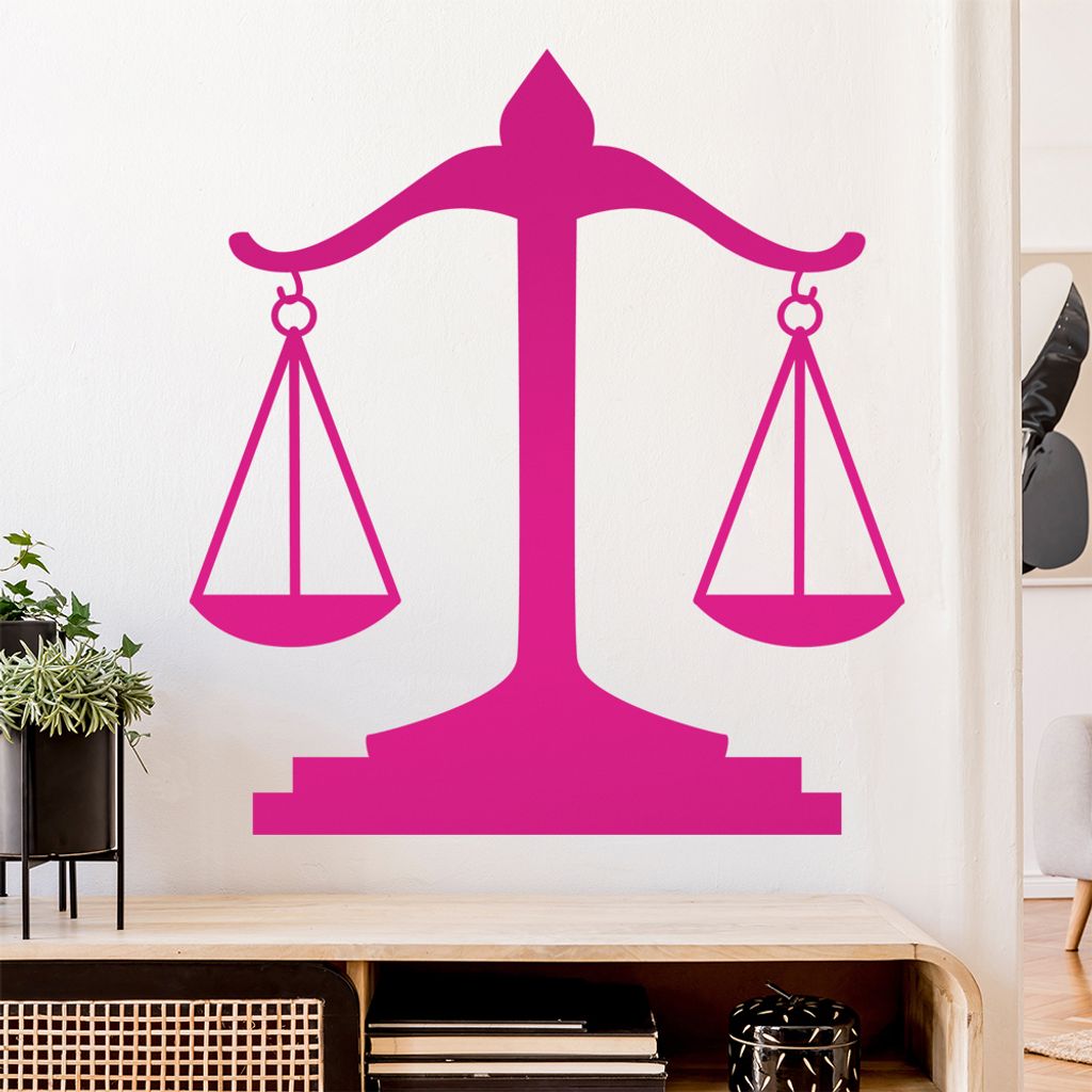 Waage Gericht Anwalt Justitia Wandtattoo Wandaufkleber Wall Sticker - Dekoration, Küche, Wohnzimmer, Schlafzimmer, Badezimmer