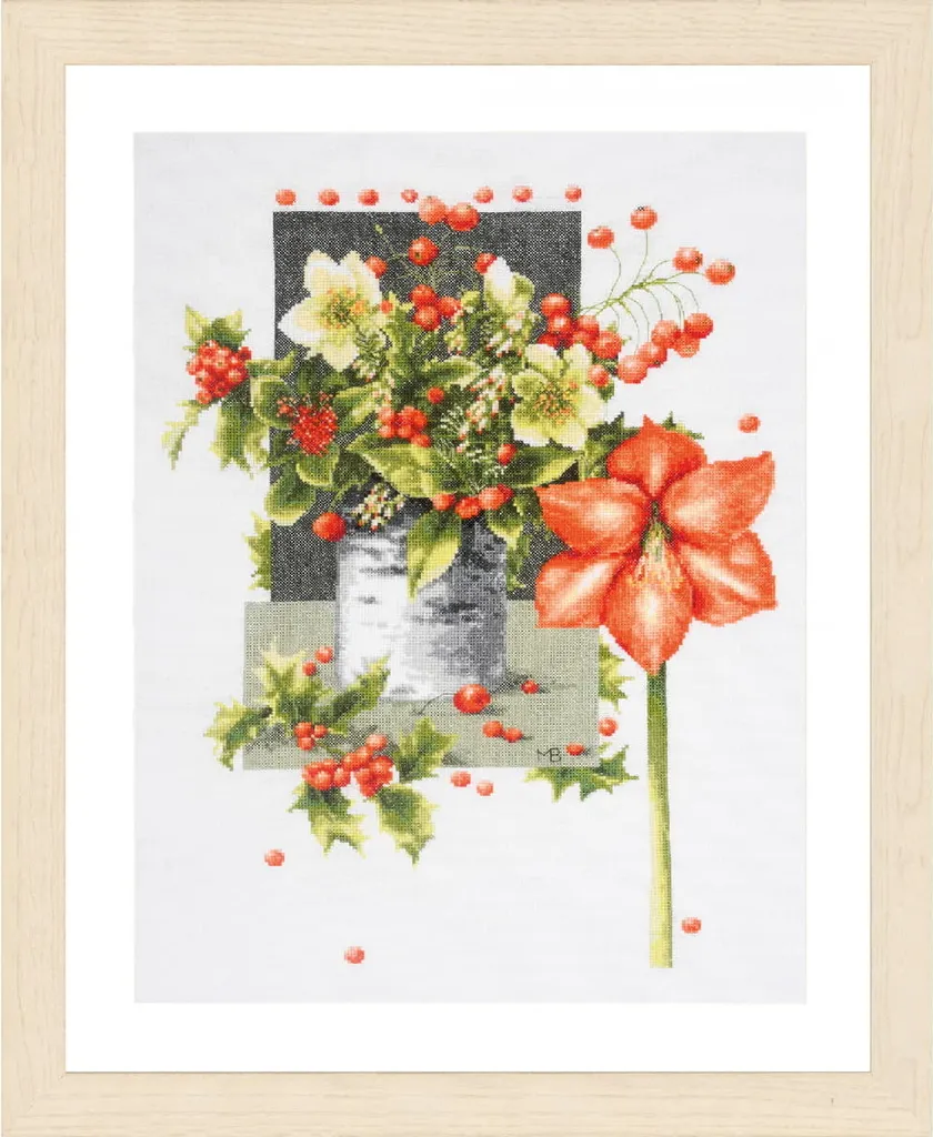 Kit Punto Croce Lanarte Amaryllis Marjolein Bastin 39x51cm Offerta
