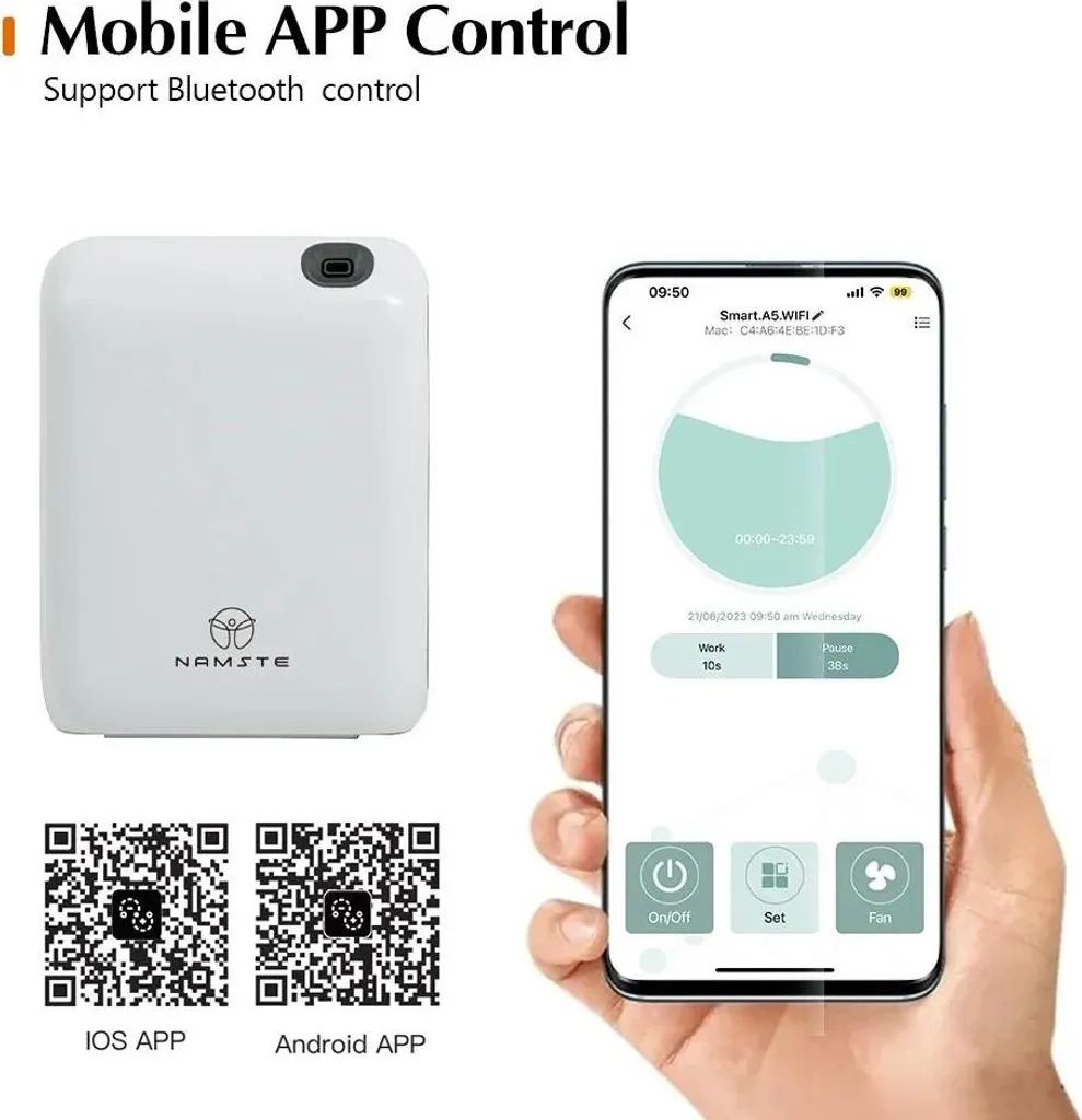 Diffuseur d'huile aromatique contre odeurs : double mode et batterie intégrée