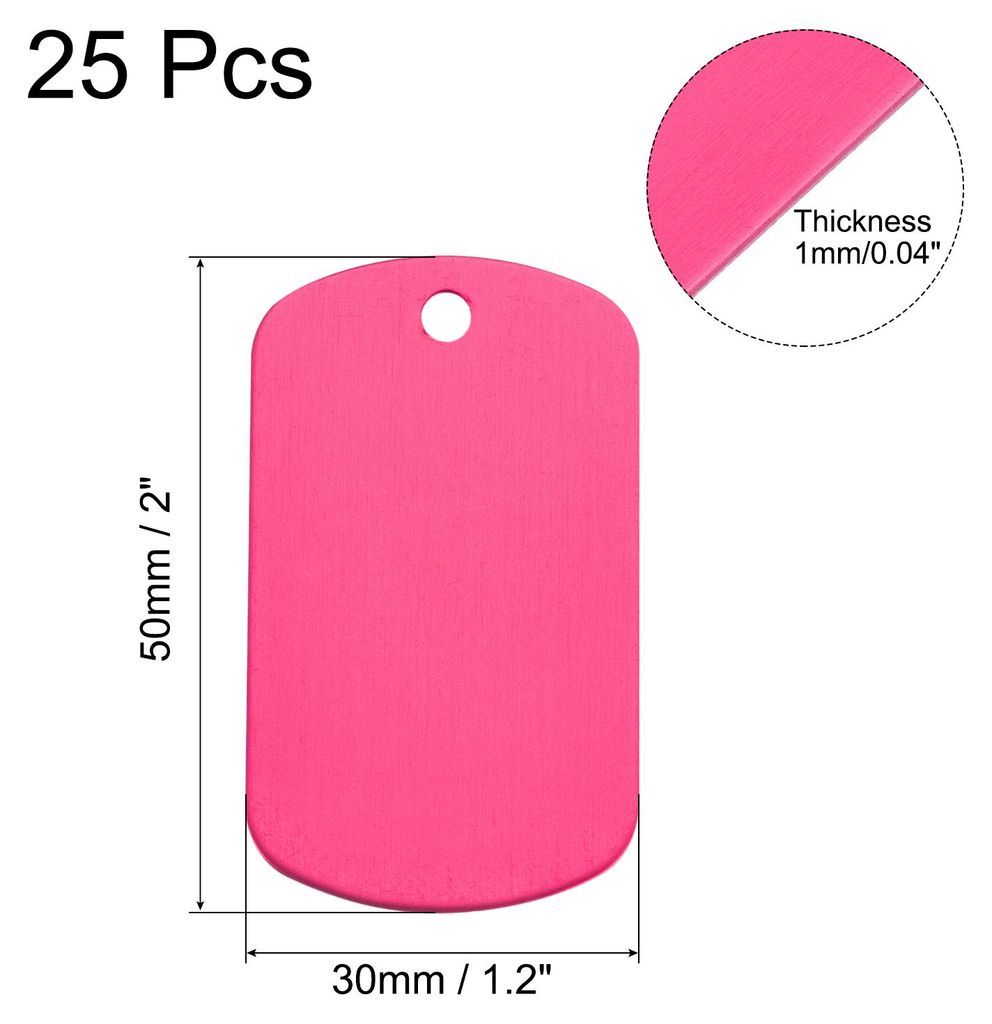 25 Stš¹ck Metallmarken Stanzen DIY Gravur ID Tag aus Aluminium fš¹r Handwerk H?ngende Dekoration Rosenrot