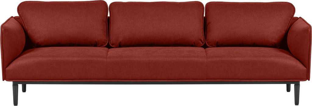 Zorza Sofa für 3 Personen 235cm, Dreisitzer auf schwarzen Beinen, Polstersofa im skandinavischen Stil, moderne Wohnzimmermöbel