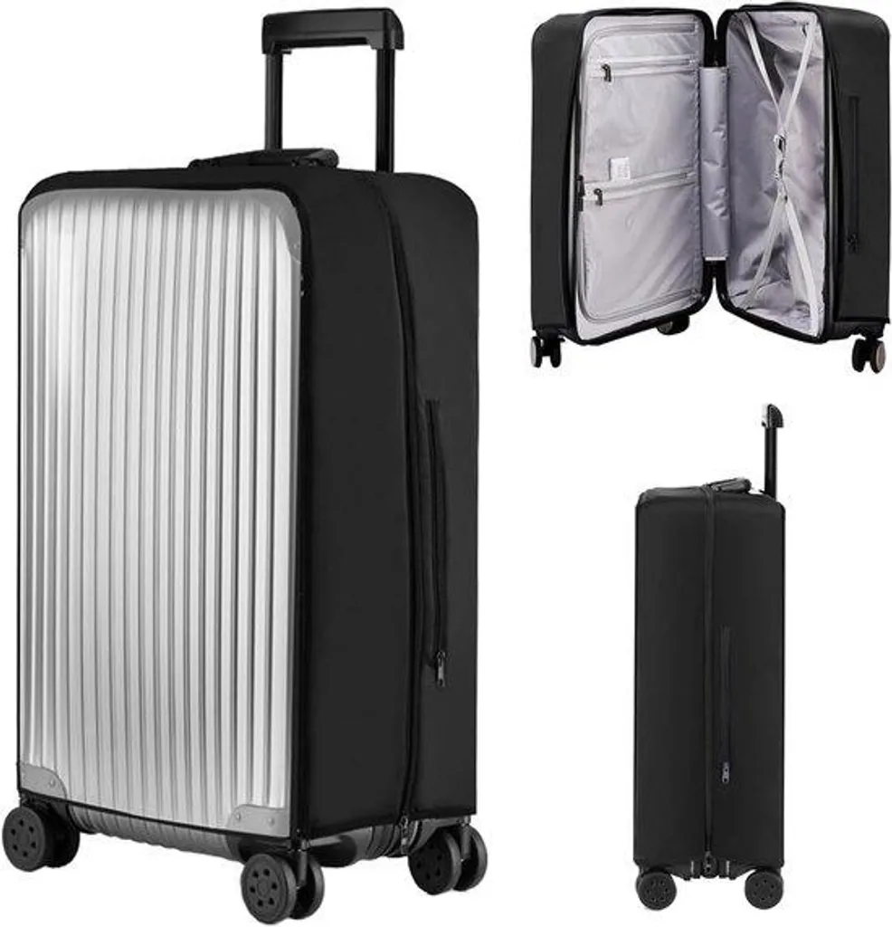 Housse de valise transparente pour voyager sereinement sous la pluie