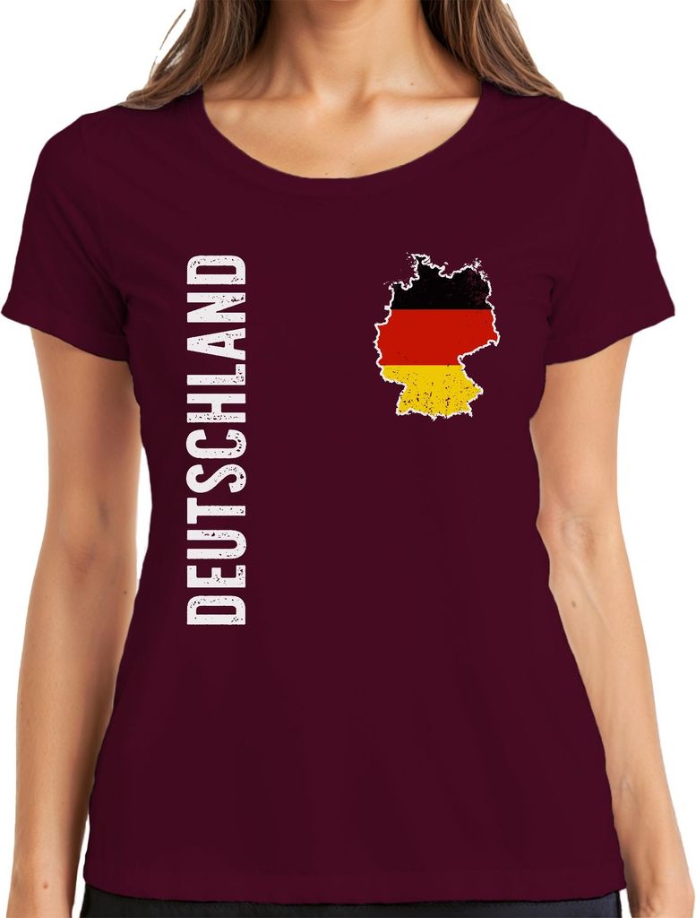 Deutschland Flagge Fußballer WM 2026 Weltmeisterschaft Trikot Damen T-Shirt, Burgundy, 3XL
