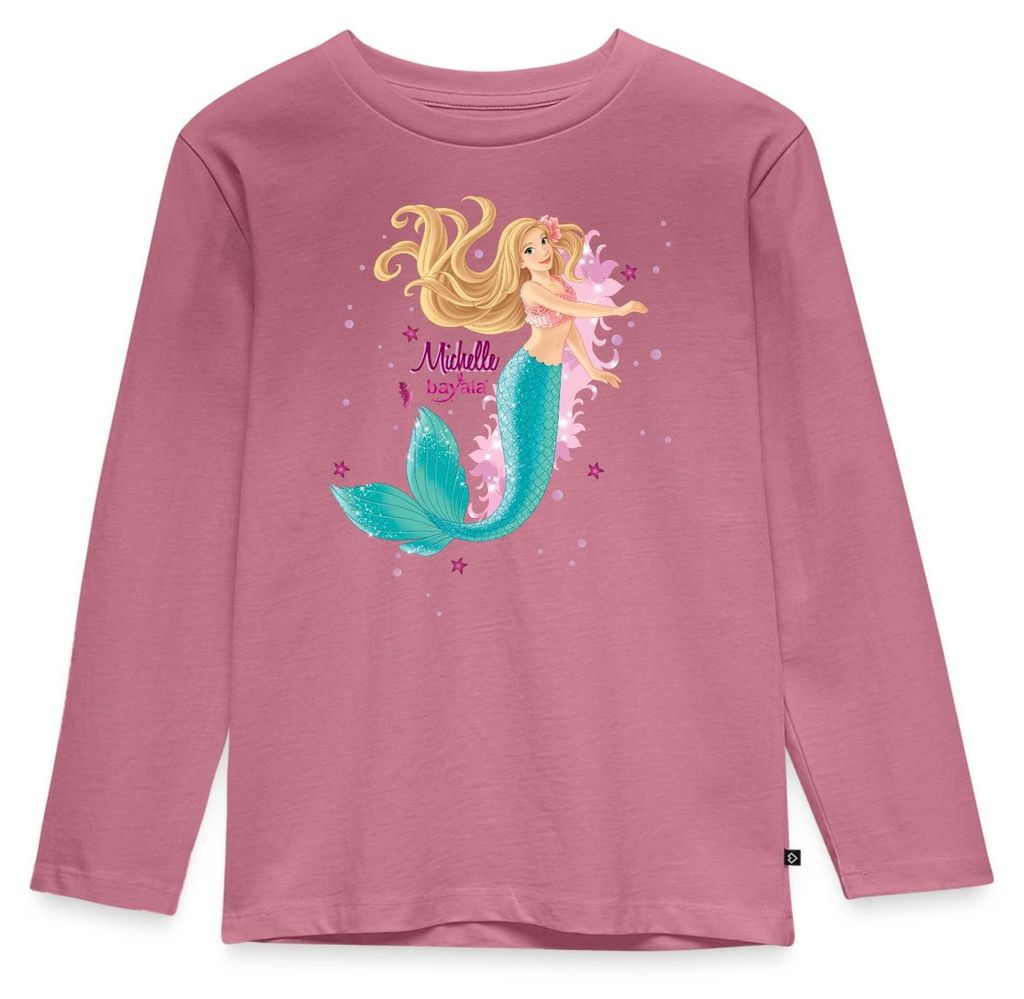 Spreadshirt Schleich Bayala Meerjungfrau Michelle Kinder Premium Langarmshirt, 98/104 (2 Jahre), Mauve