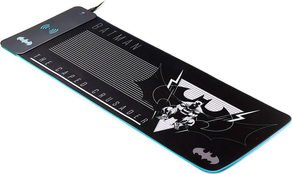 Tapis de Bureau Batman pour Gamer et Télétravail avec Chargeur Qi