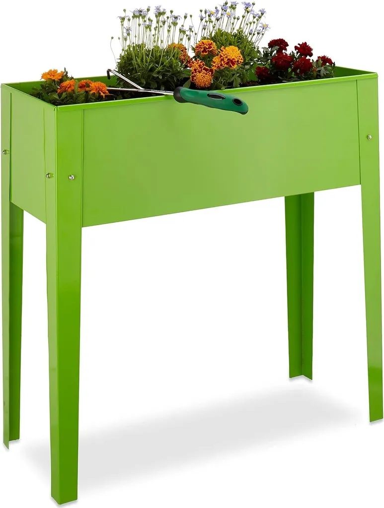 Carré potager sur pied en métal 80 cm de haut pour terrasse et patio
