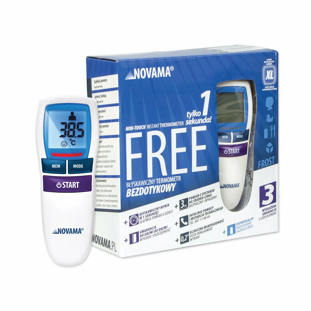 Termometro Novama Free Frost White - Semplice e Preciso per Nonni e Nipoti