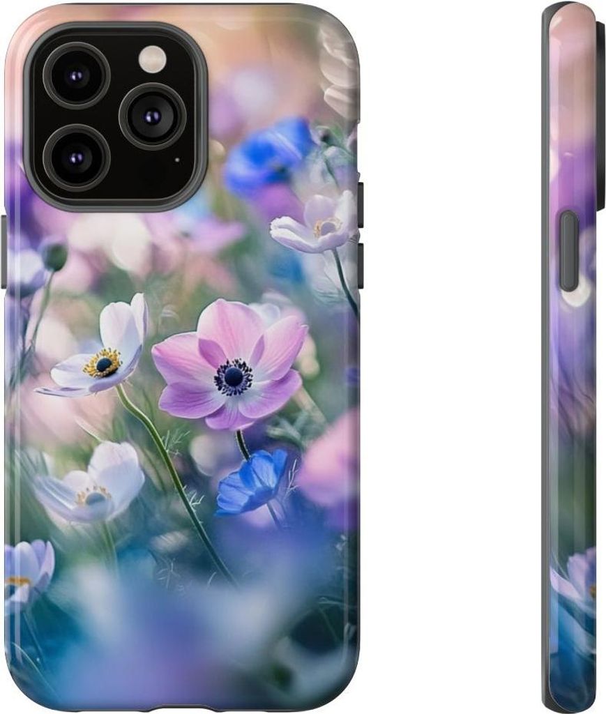 Zarte Pastell-Anemonen – Hülle Kompatibel mit iPhone 14 Pro Max