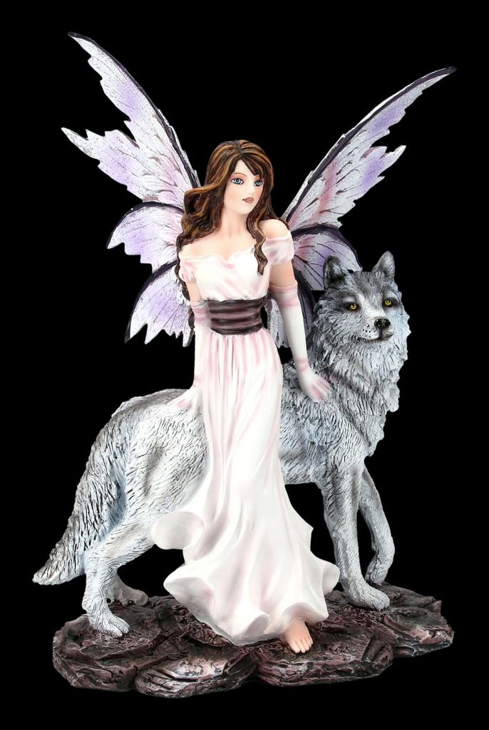 Elfen Figur - Alari mit ihrem Wolf - Feen Geschenk