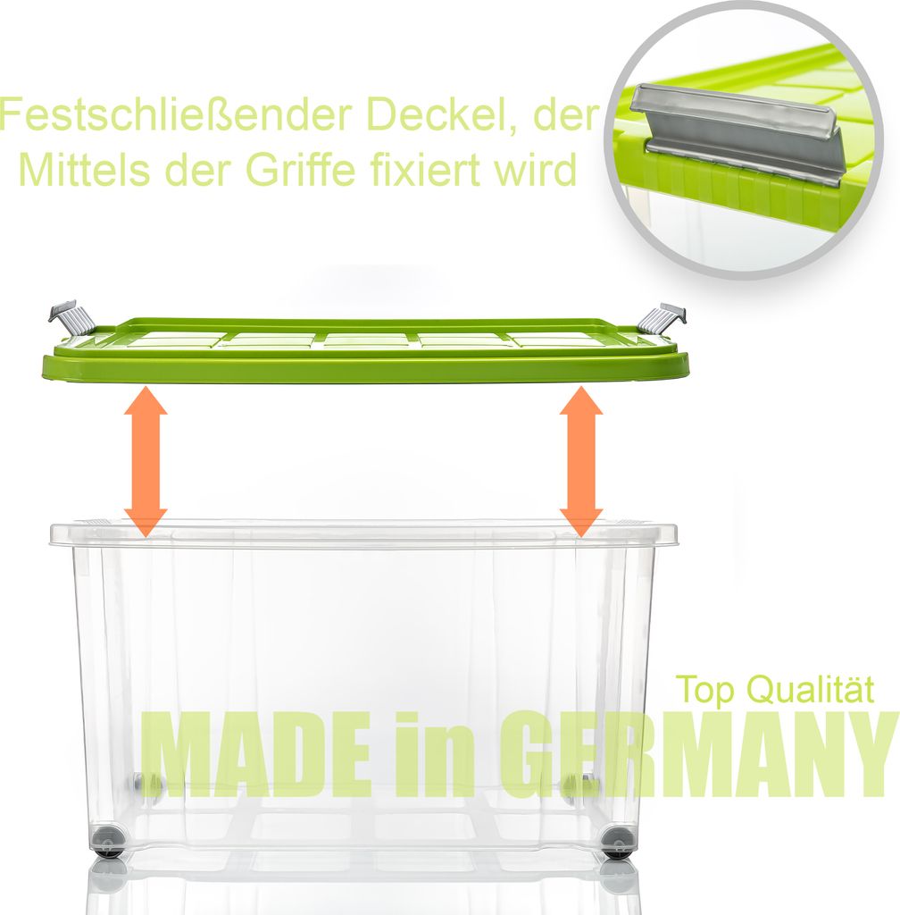BigDean 4 Stück 60 L Aufbewahrungsbox mit Deckel groß Produktbild 5