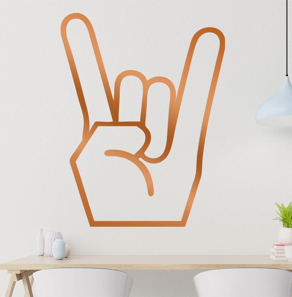 Hörner Handgruß Wandtattoo in 6 Größen - Wandaufkleber Wall Sticker - Dekoration, Küche, Wohnzimmer, Schlafzimmer, Badezimmer