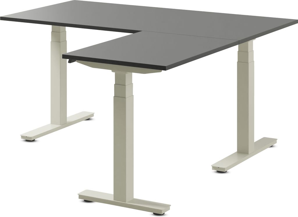 Schultz eDesk elektrisch höhenverstellbarer Eckschreibtisch Gestell eckig 180 x 80 x 75 cm E1-Dreischichtfeinspanplatte