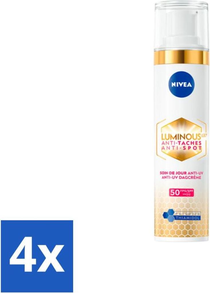 NIVEA - Cellular LUMINOUS 630 Tagescreme - Anti-Spot Gesichtscreme - LSF 50 - Für jeden Hauttyp - Gegen Pigmentflecken - 40 ml - Vorteilspack - 4 ...