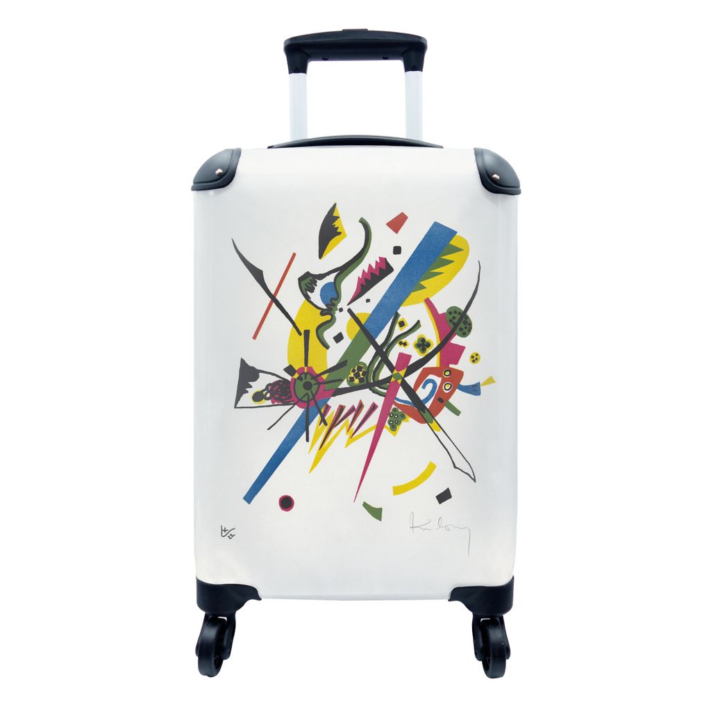 MuchoWow Koffer Handgepäck Trolley Rollkoffer Kleine Reisekoffer mit 4 Rollen - Kleine Welt 1 - Kandinsky - Cabin Size < 55x40x23 cm & 55x40x20 ...
