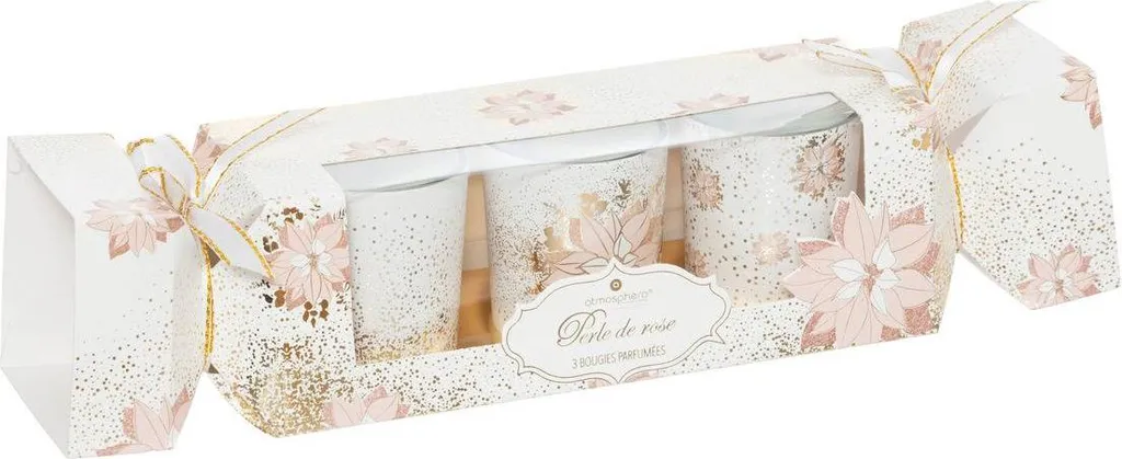 Bougies parfumées lot de 3 pour ambiance cocooning et déco dorée chic