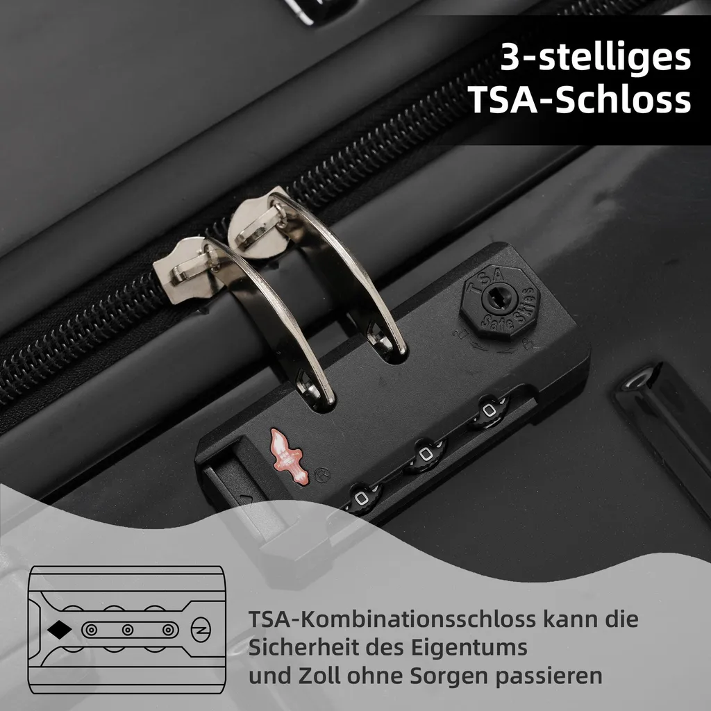 Valises Ultra Résistantes ABS+PC et Serrure TSA avec Roulettes Silencieuses