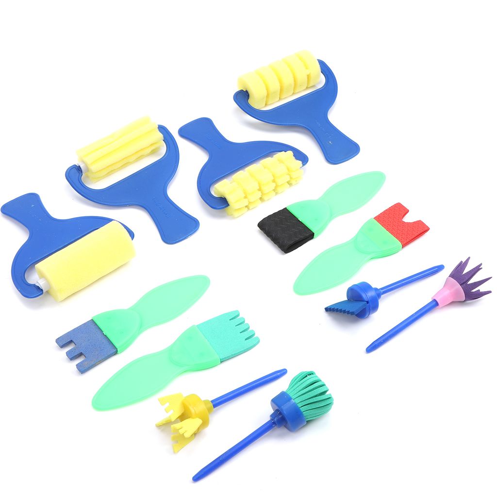 Schwamm Malerei Pinsel,Kinder malen Pinsel Set,Schwamm Produktbild 