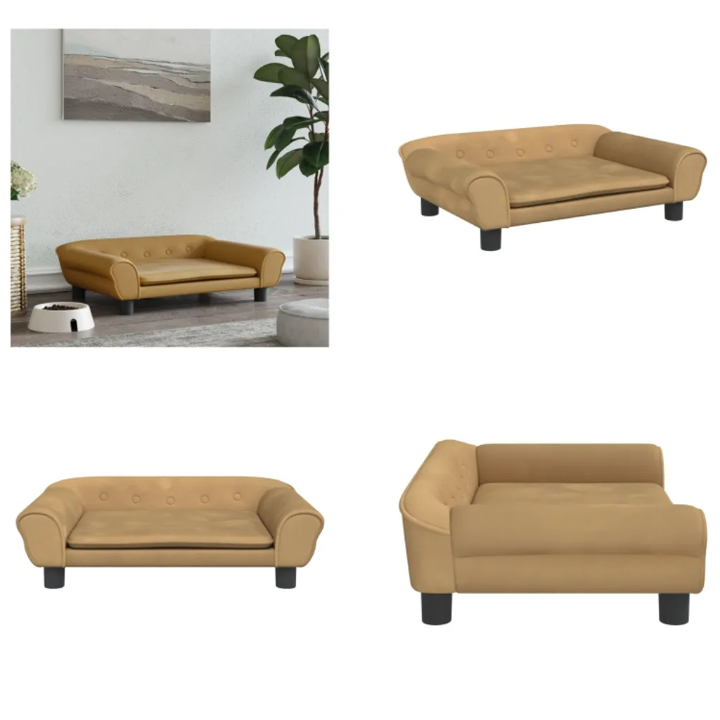 Letto per Cani vidaXL Velluto Marrone 70x48 cm | Divano per Animali