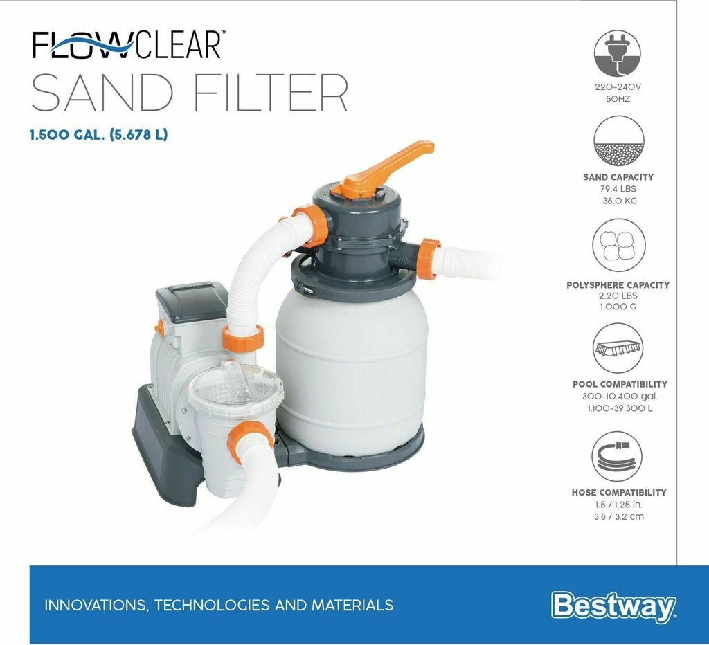 Bestway 58515 Sandfilterpumpe 3,028 L für Flowclear Pools Produktbild 50