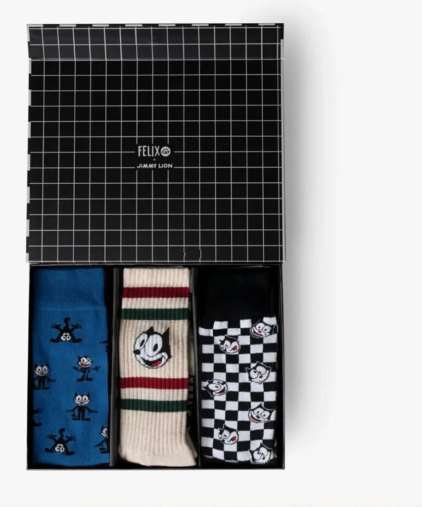 Jimmy Lion Felix The Cat Crew-socken 3 Paare Mehrfarbig EU 36-40 Herren,Damen Mehrfarbig EU 36-40