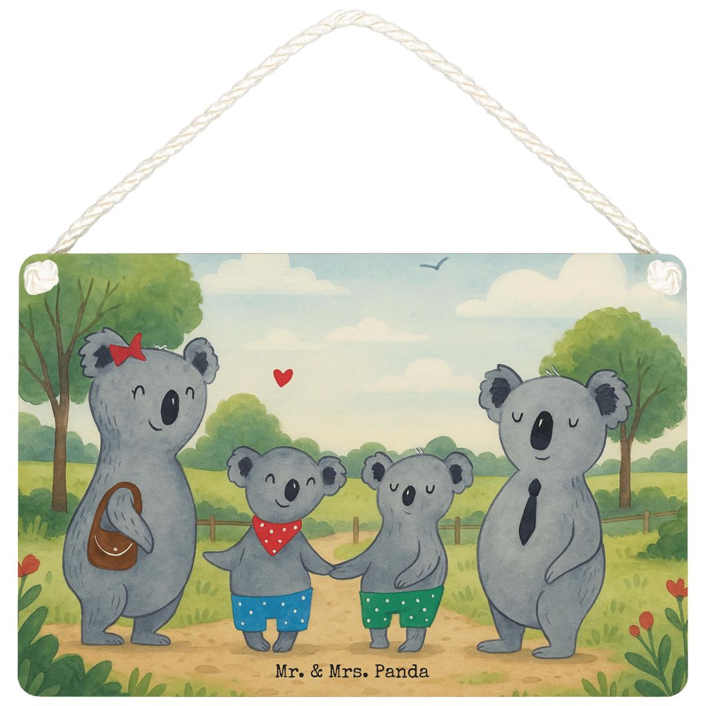 Mr. & Mrs. Panda Schild Koala Familie zwei Design DIN A5 - Weiß - Geschenk, Koalabär, Muttertag, holzbild, Türschild, Holzschild, wandtafel, Bes...