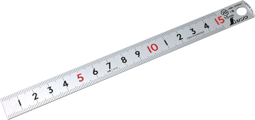 FAMEX 12523 Shinwa Lineal aus Edelstahl 15 cm mit Pick-Up -Stahllineal Metalllineal - 13131