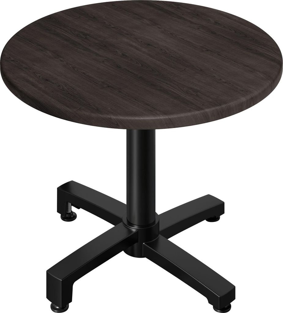 WBO | Bistro Außen Tisch | Ø:H 70 x 78,5 cm | Wenge / Schwarz | Rund | Bistro Tisch Gastro Tisch
