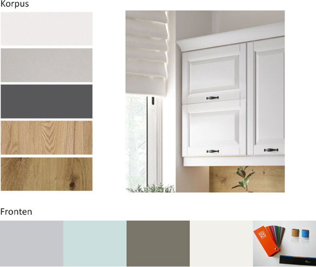 Hängeschrank Küchenschrank 50cm Front matt lackiert Farbe wählbar (PR-W4B/50)