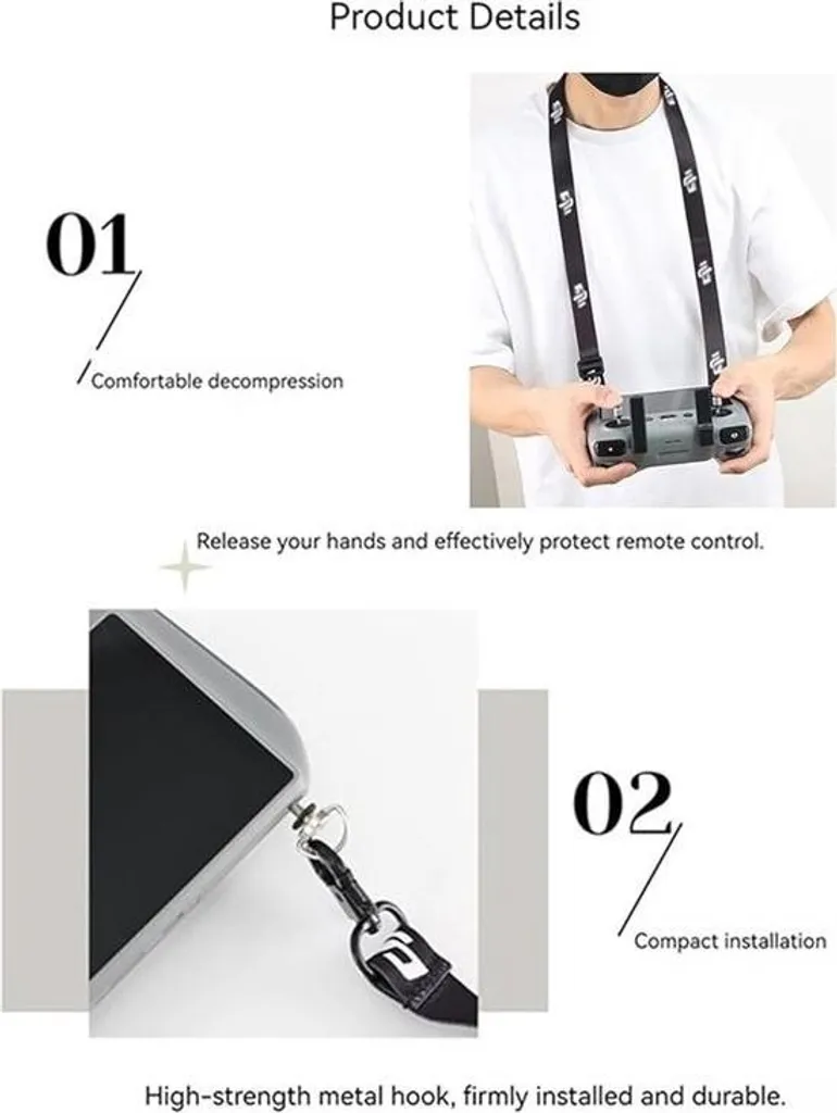 Sangle de cou universelle pour télécommande DJI Mini 4 Pro et Air 3
