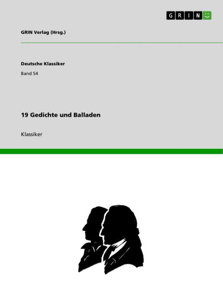 19 Gedichte und Balladen