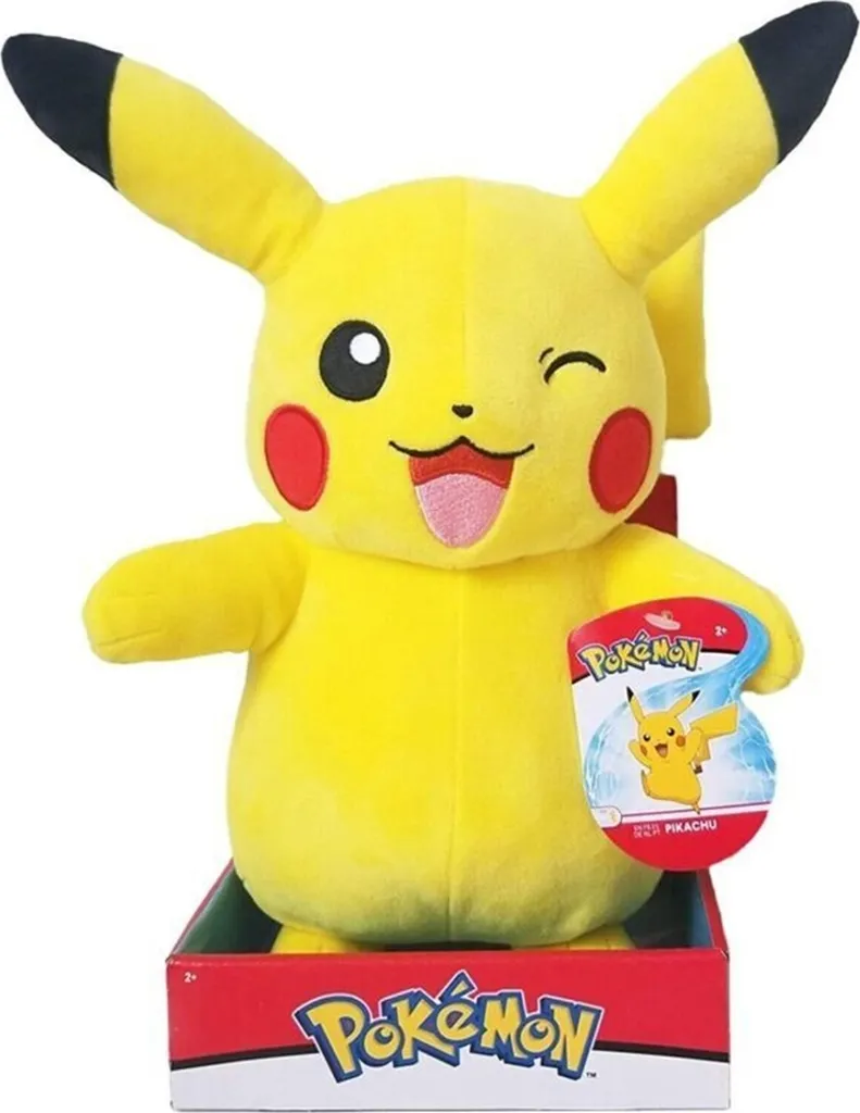 Pikachu Peluche Clin d'Œil 30 cm - Finition Premium et Texture Soft-Touch