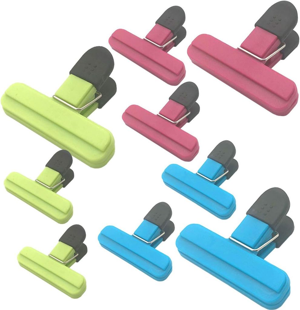 9er-Pack große Chipstüten-Clips – verschiedene Größen, Lebensmitteltüten-Clips, Kunststoff, starker Verschlussgriff