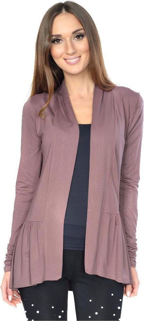 Damen Sweats Umhang Cardigan Blazer Poncho; Cappuccino Produktbild 